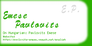 emese pavlovits business card